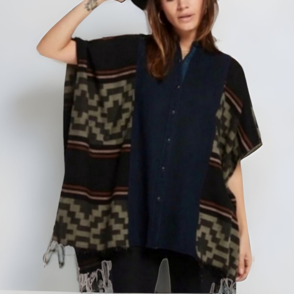 NWOT Scotch & Soda Amsterdam Western Denim Poncho